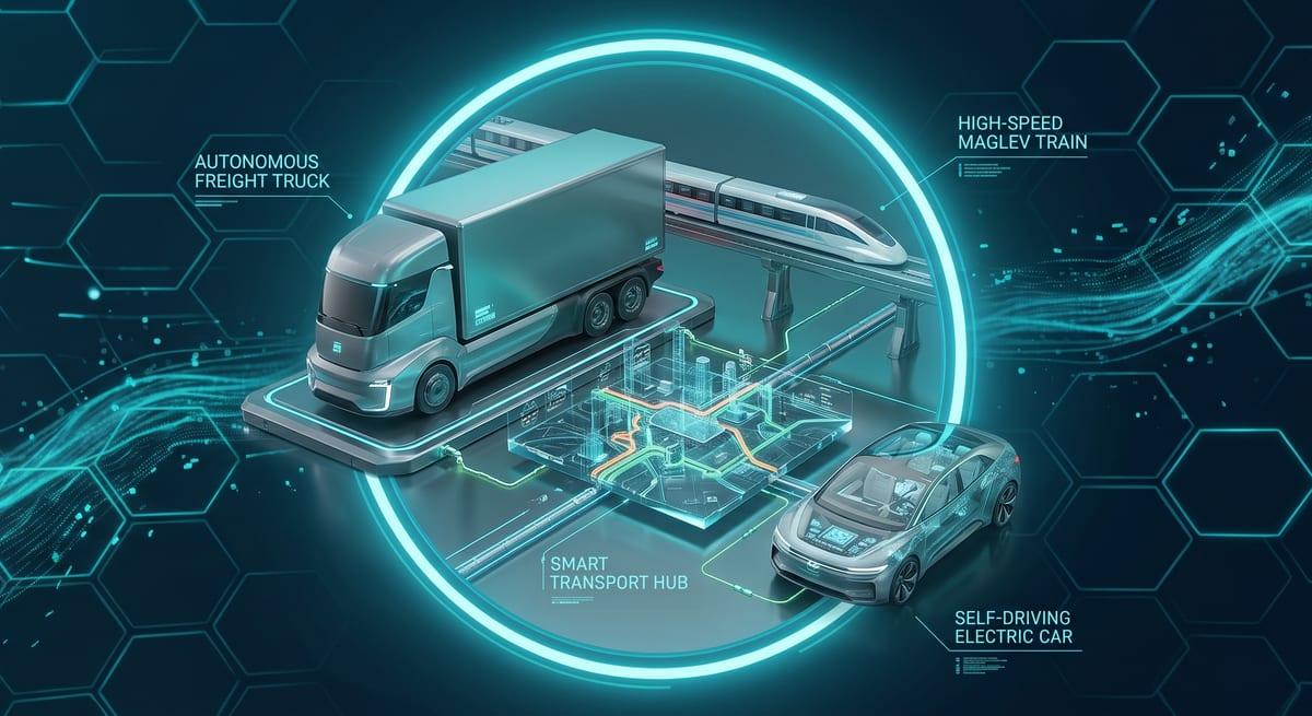 Transportation and software-defined vehicle illustration