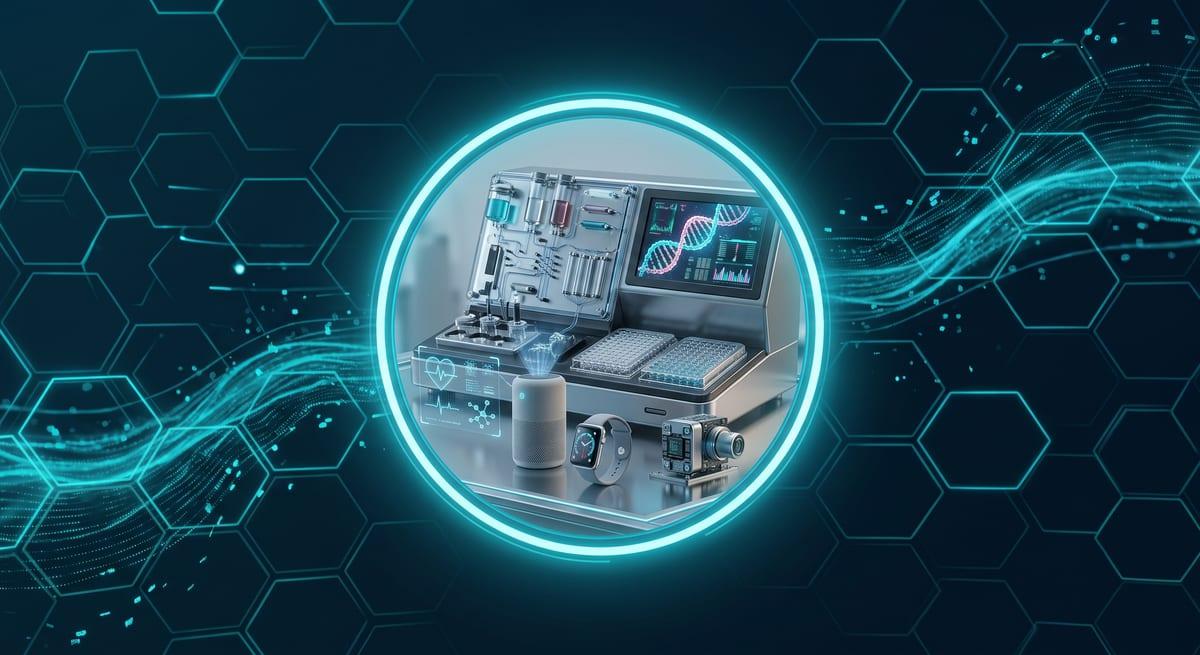 Medical device and life sciences laboratory illustration